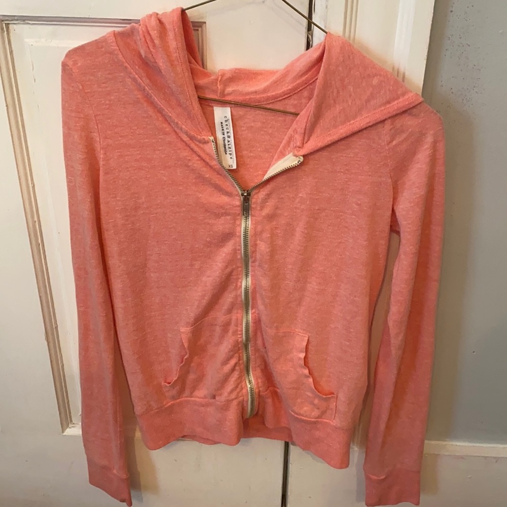 Peach zip hoodie